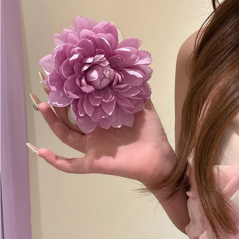 

Super Immortal Vacation Photo Headwear Hair Clip Yellow Lotus Flower Female Side Seaside Hairpin Accessories Roots