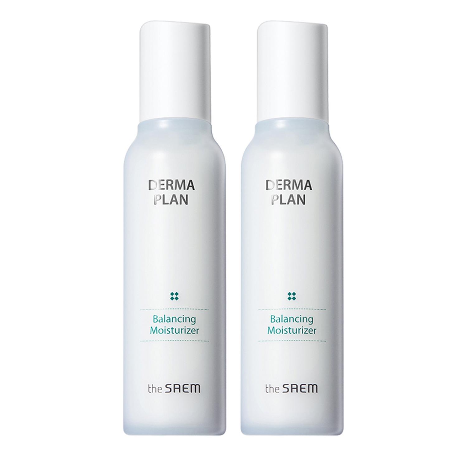 The Saem Derma Plan Balancing Moisturizer (Set of 2) - Sensitive Skin Relief & Oil-Water Balance Emulsion, 130ml x 2