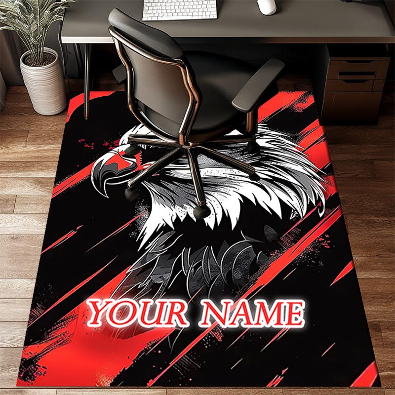 1PC Custom Name Eagle Power Artwork Theme Floor Mat Ideal for Living Room, Game Rooms, Office, Bedroom Floor Mat Playful Design