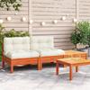 VidaXL Garden Sofa with Cushions and Footrest 2 Seater, Seat with Backrest, Patio Terrace Backyard Furniture 838182
