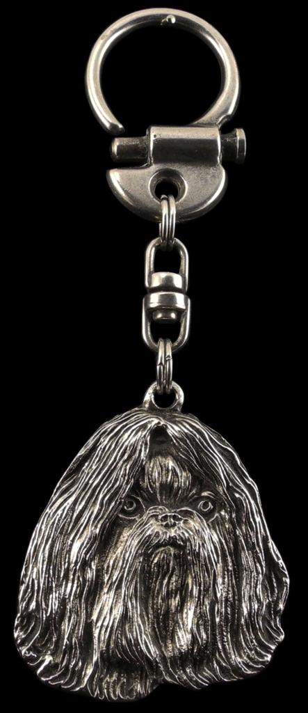 Shih Tzu, Chrysanthemum Dog I - Breloc placat cu argint cu un câine într-o cutie cadou, decor geantă, pandantiv pentru rucsac marca Art-Dog