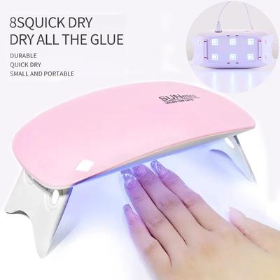 6W Portable Nail Dryer Mini Rechargeable 6 LEDs UV Manicure Lamp Nails Gel Curing Tool for Quick Drying Polish Varnish Machine