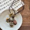 Retro Round Resin Necklace: Versatile, Fashionable High-End Clavicle Chain for Women