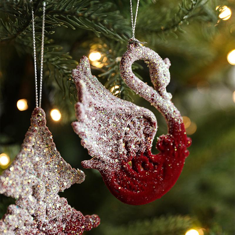 1PC luxurious velvet Christmas decoration easy to hang Christmas decoration exquisite and cute snowflake deer pendant