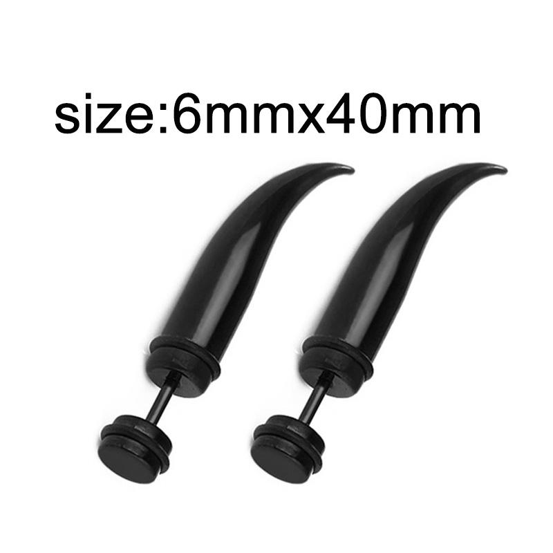 1 Pair Gothic Black Steel-Color Funny Screw Back Stud Earrings For Men/Women Round Ball Spike Cone Tip Stainless Steel Jewelry