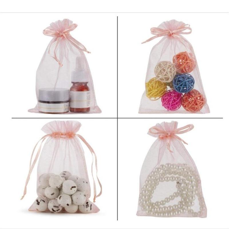 50pcs Organza Drawstring Jewelry Small Bag for Earring Favor Wrapping Packing Pouch Packaging Wedding,Christmas Gift Packaging