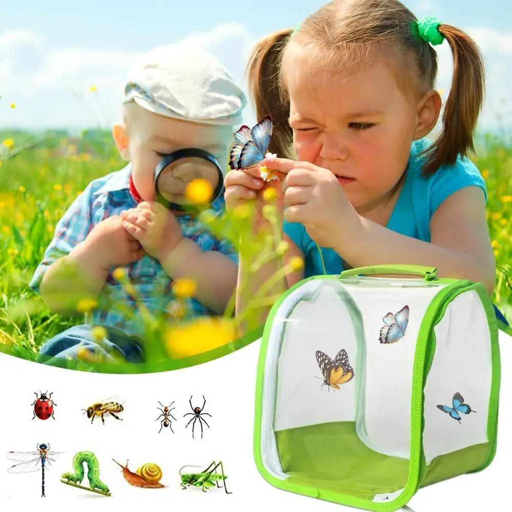 

Portable Small Insect Cage Mesh Butterfly Cage Easy to Use Spider Breeding Box 25cm