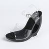 Women's Thick Heel Sandals - Transparent One-Strap Slip-On High Heels Crystal Heel, Outdoor-Wear Open-Toe Sandals LFD-907188-1