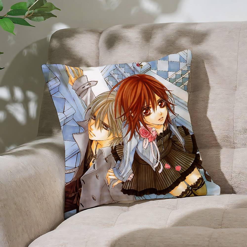 Vampire Knight Anime Kissenbezug Überwurf-Kissenbezug Nordischer Vintage-Stil Kissenbezüge Zuhause Wohnzimmer Sofa Couch Sitz