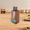 360° Rotating Magnetic Knife Block - Strong Magnet, Acacia Wood & PP Core, Drainage Holes for Dryness, Durable & Space-Saving Design (11x11x24. 6cm)