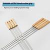8Pcs Stainless Steels Wide Flat Skewers 17inch Long Kabob Skewers with Wood Handle BBQ Barbecue Skewers Flat Stick