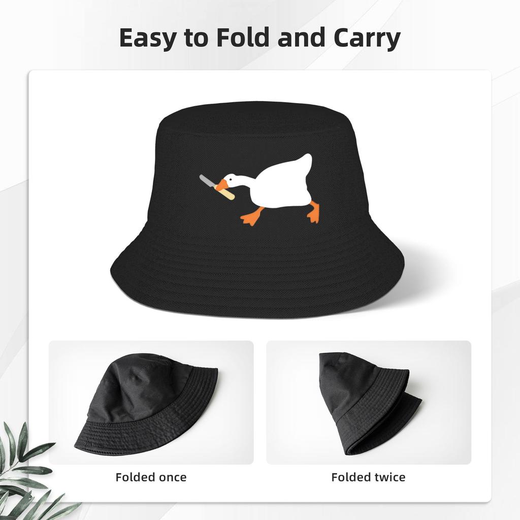 Duck Goose Accessories Bucket Hat Style Men Women Sun Hat Biting Knife White Goose Bob Packable Fishing Fisherman Cap Camping