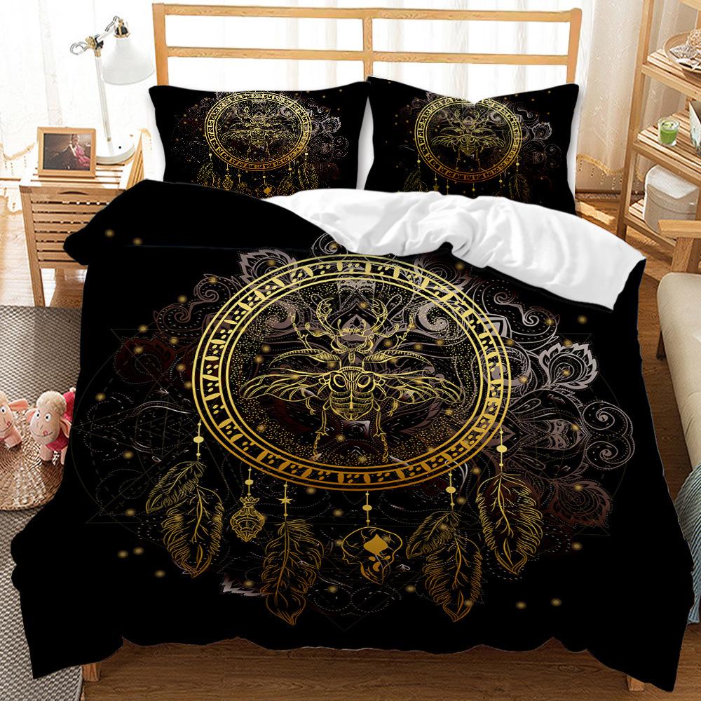 3D Retro Bedding Set, Star Chart and Other Luxurious Pattern Down Duvet and Pillowcases 2/3 Exotic AU240 * 270 Full Size Home Decoration