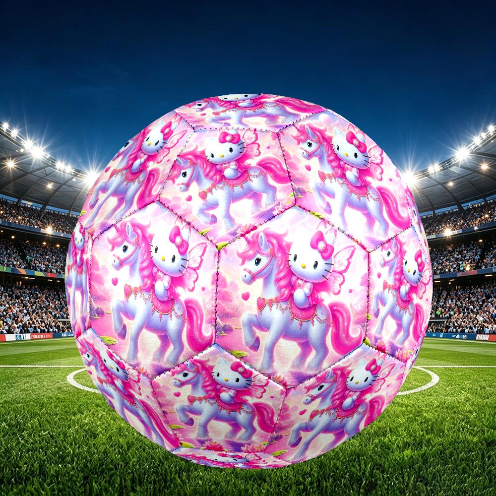 1pc Hello Kitty Soccer Ball, Athletic Standard Football Size 5 Lightweight Sports Match Soccer Ball, Perfect Gift for Sports Enthusiasts