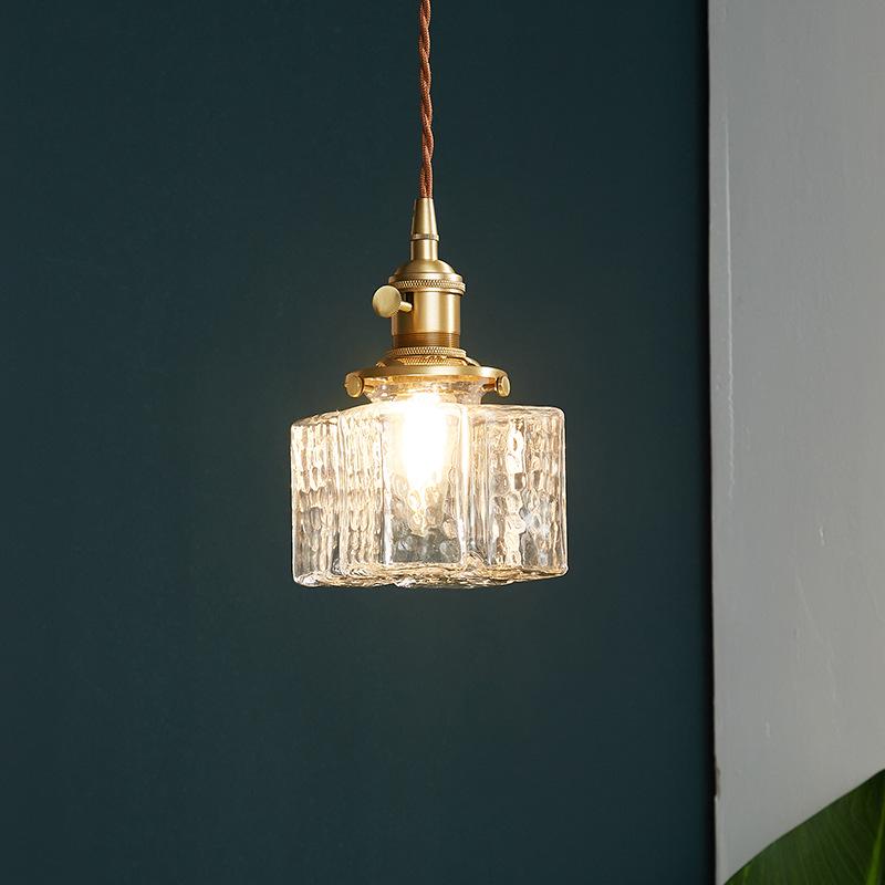 Japanese Retro Three-Head Glass Pendant Light for Restaurant, Cafe, Bar, or Home Entrance