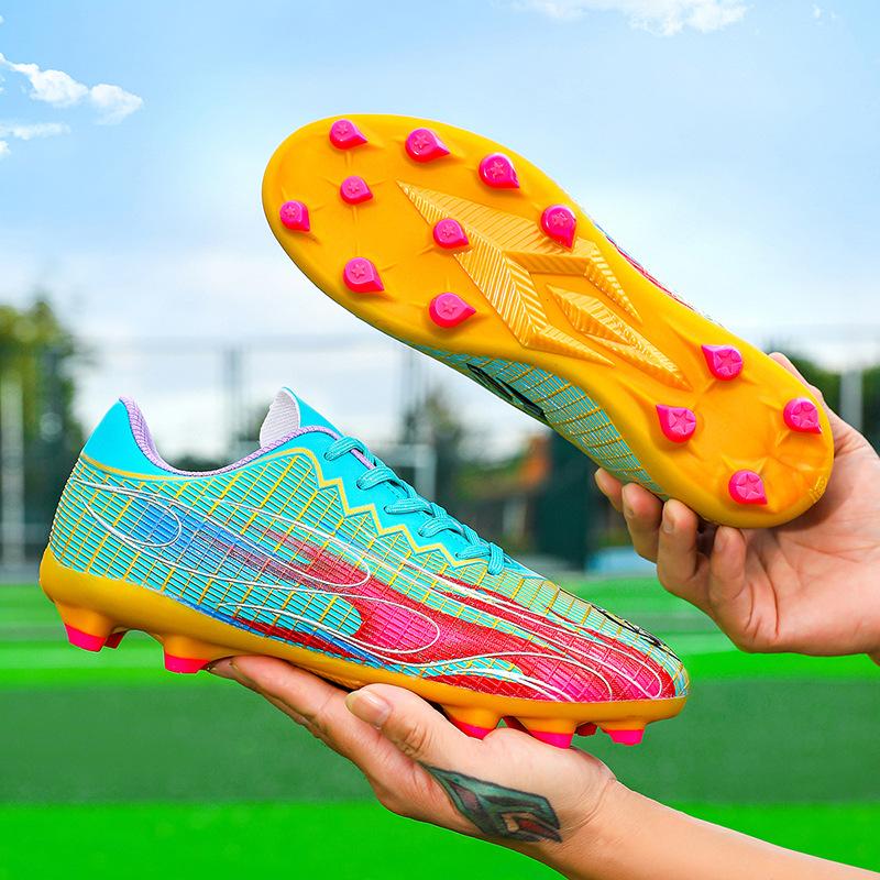 Football shoes long broken nails Jiameng leather high quality adolescent students men's and women's outdoor professional training shoes