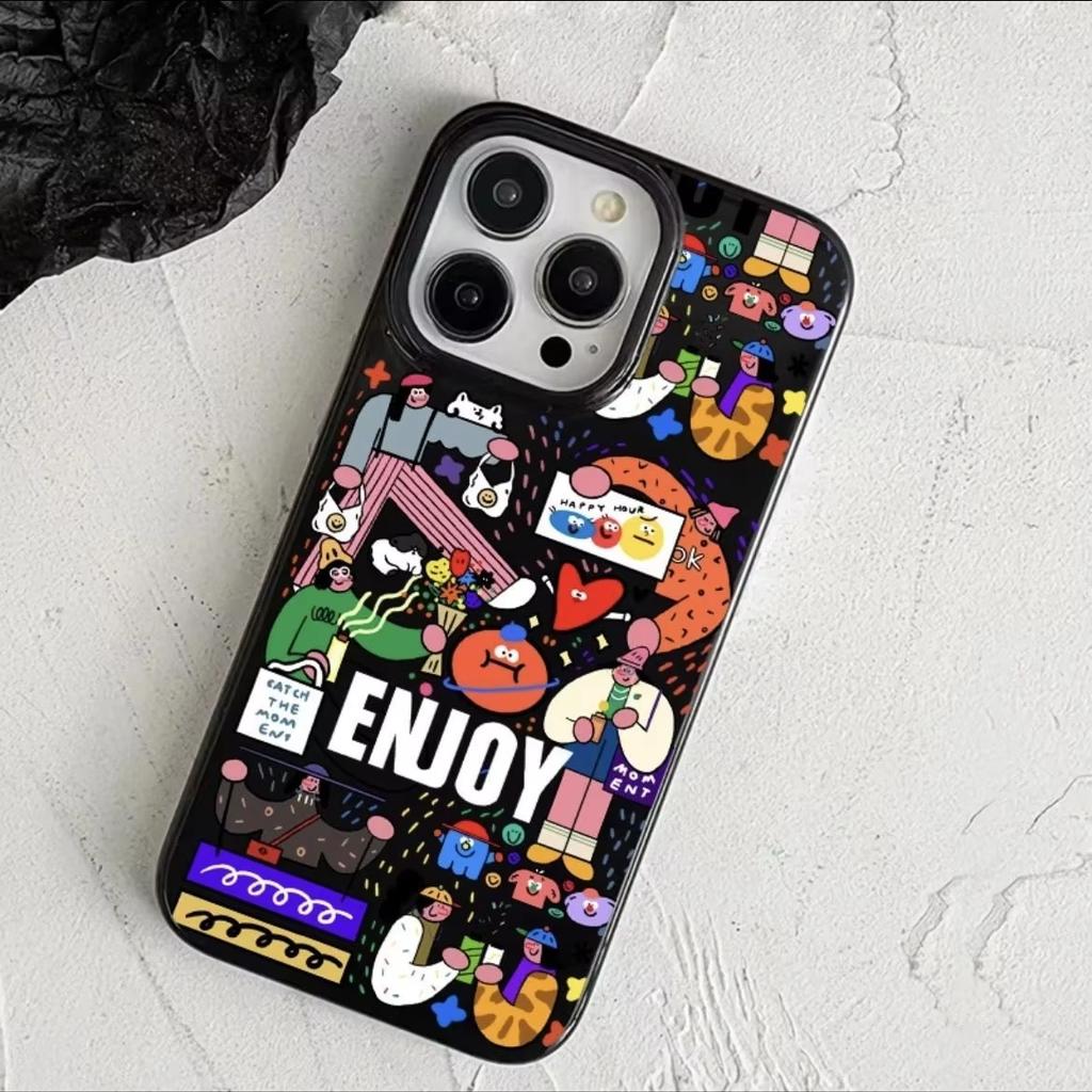 INS Fashion Cartoon Graffiti Jelly Phone Case For IPhone 16 15 Pro Max 14 13 12 11 15 Pro XR XS Max Shockproof Comic Soft Cover