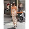 Female Autumn Sexy Backless Straps Low-cut Elegant High-end Retro Suspender Long Dress Dress