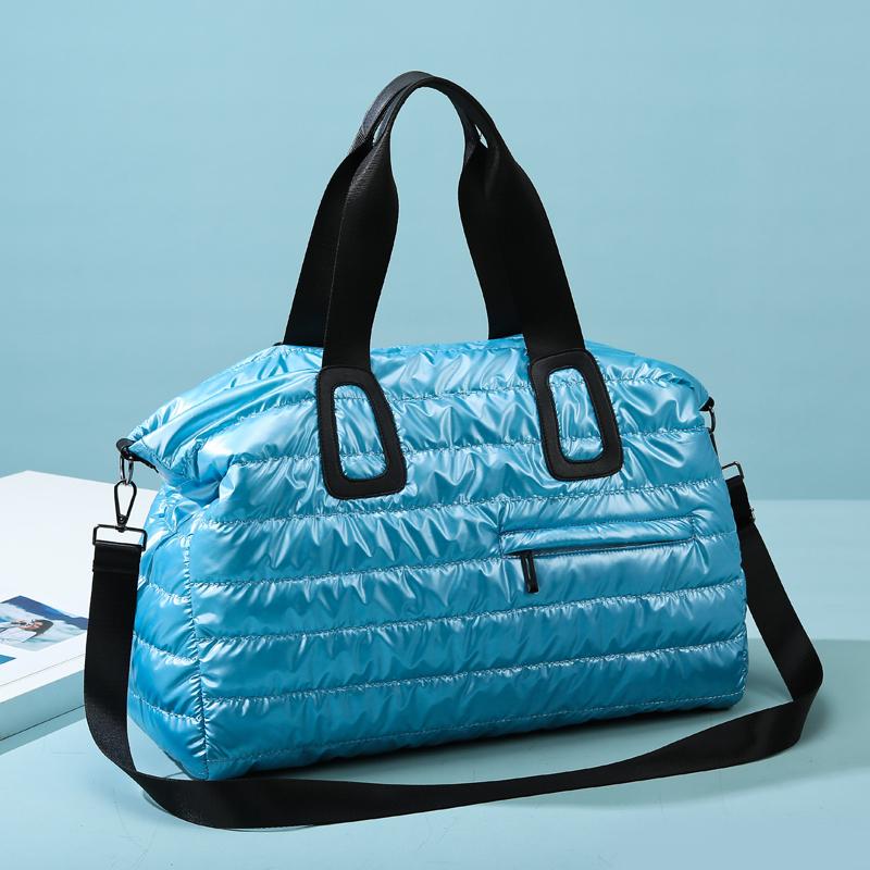 A Solid Color Bright Surface Sports Fitness Bag Shoulder Bag, Fashion, Large Capacity, Excellent Feel, Waterproof