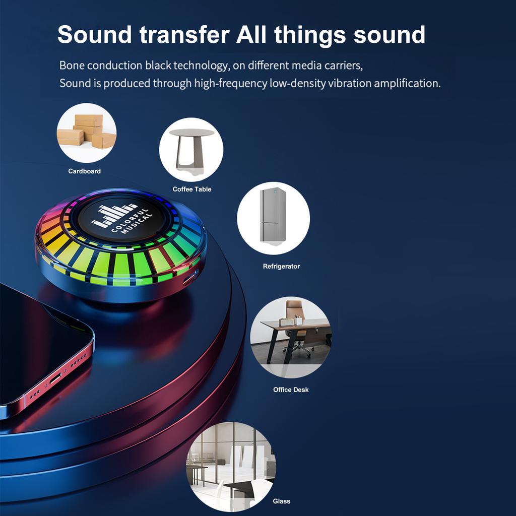 Bone Conduction Speaker Portable Small BT Speaker with Colorful LED Lights Wireless HIFI Stereo