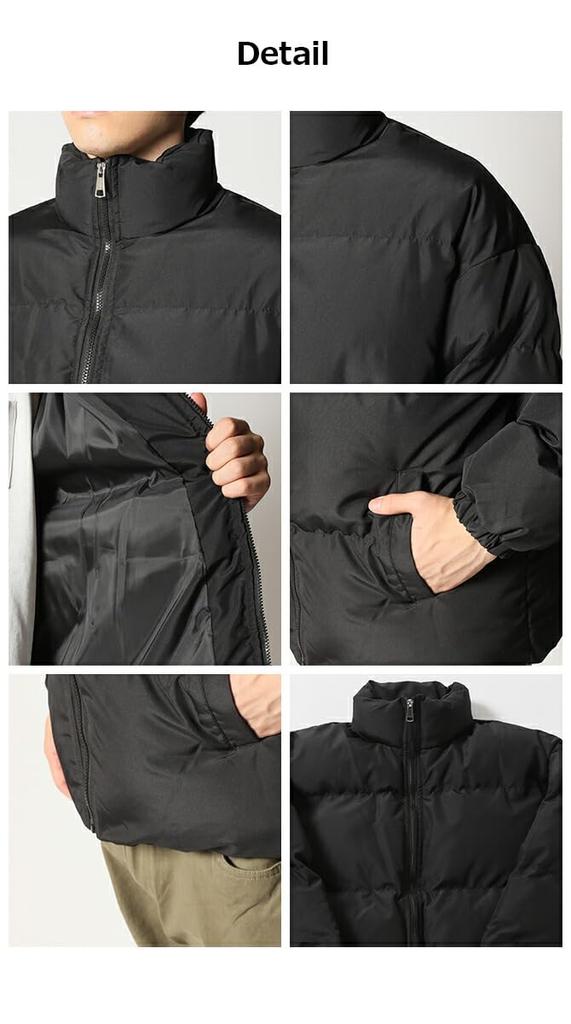 Arcade Oversized Eco Down Jacket for Men and Volume High Stand Padded Size Black Women, Neck, Collar, Jacket, Outerwear, M,