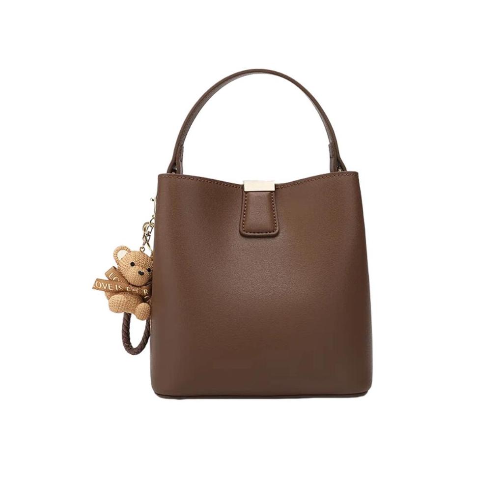 MEXICAN Women's Crossbody Bag, Handbag, Cowhide Shoulder Bag, Bucket Bag, Brown