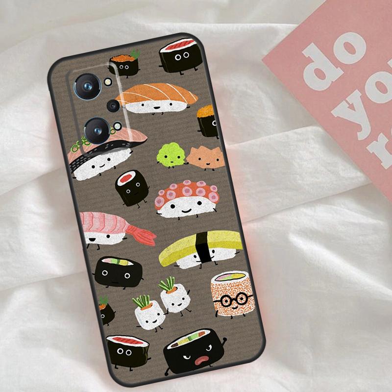 Sushi Food Case For Realme C53 C55 C33 C63 C61 C51 C65 C67 C71 C75 11 12 13 14 Pro Plus GT6 GT7 15 Pro