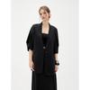 ELLE Color-Block Loose-Fit Linen Blend Blazer