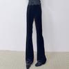 2026 Spring/Autumn Korean Style High-Waisted Slimming Velvet Straight-Leg Micro-Flare Pants