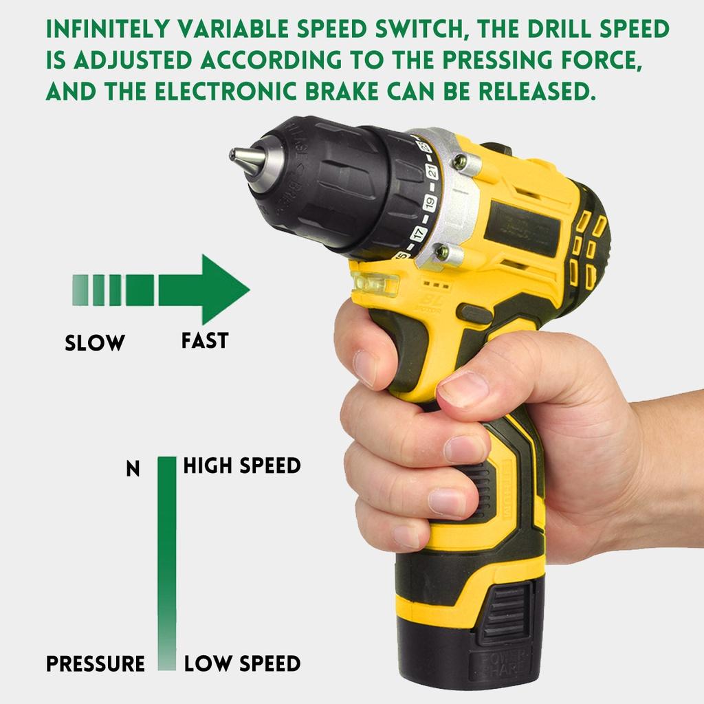 16.8V Electric Screwdriver Mini Wireless Driver With 1/2PCS Lithium-Ion Battery Cordless Drill  Home DIY Power Tools