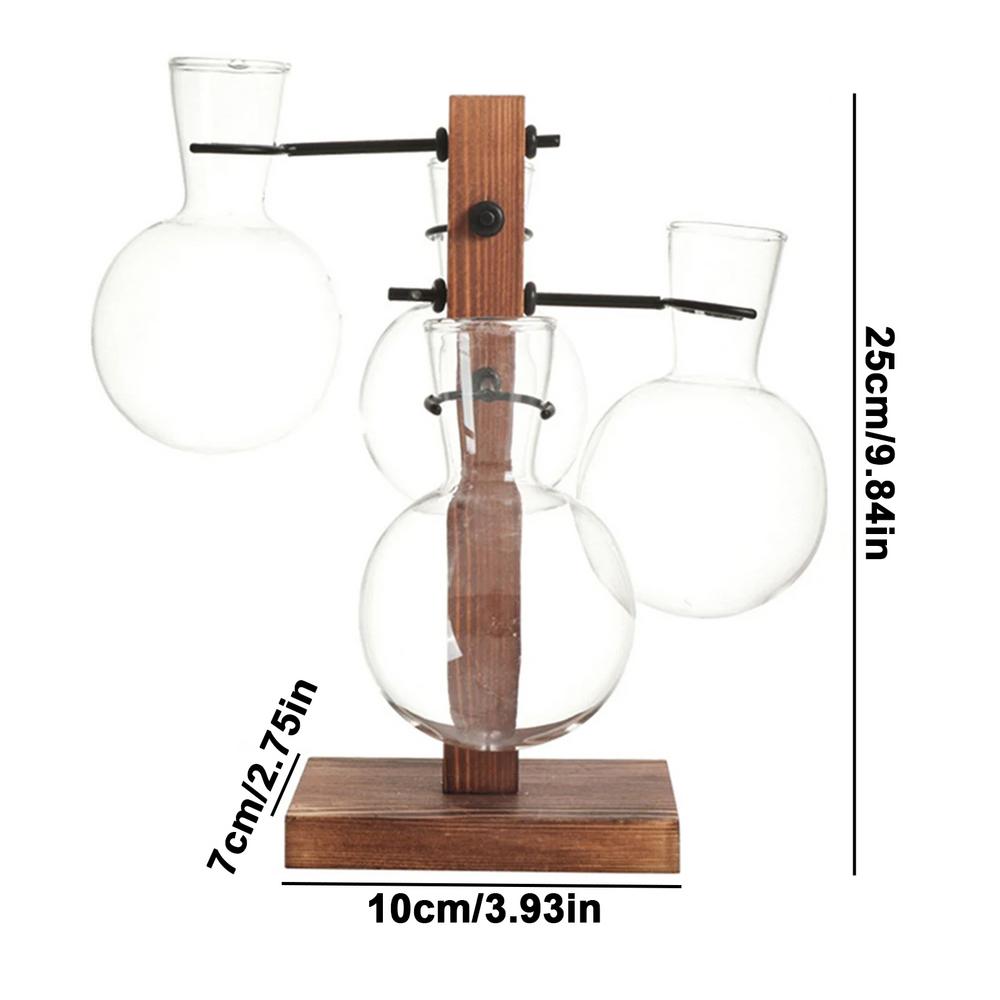 Terrarium mit Ständer Terrarium Pflanzgefäß Glaskolbenvase für den Schreibtisch Moderner Pflanzenvermehrungsständer für