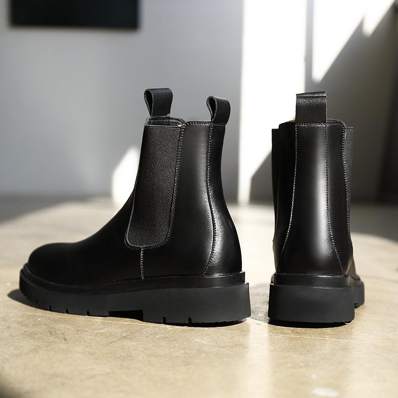 Chelsea Boots Herren High Top Casual Britische Smoke Boots Winterfleece Martin Boots Herrenstiefel 2025