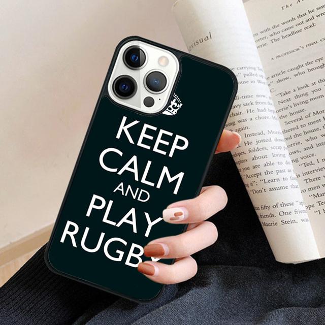 Keep Calm and Play Rugby Phone Case Back Cover for iPhone 17 Air 16 15 14 13 11 12 Pro Max Plus Fundas Coque