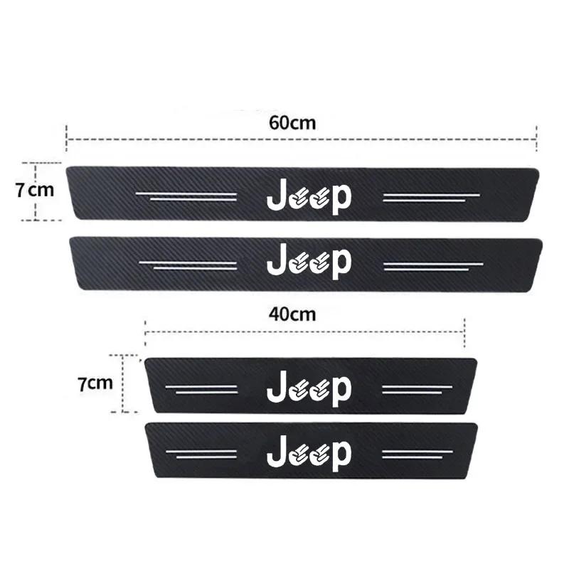 Car Trunk Door Threshold Stickers for Jeep Logo Commander Wrangler Grand Cherokee Compass Renegade JK Patriot Decoration