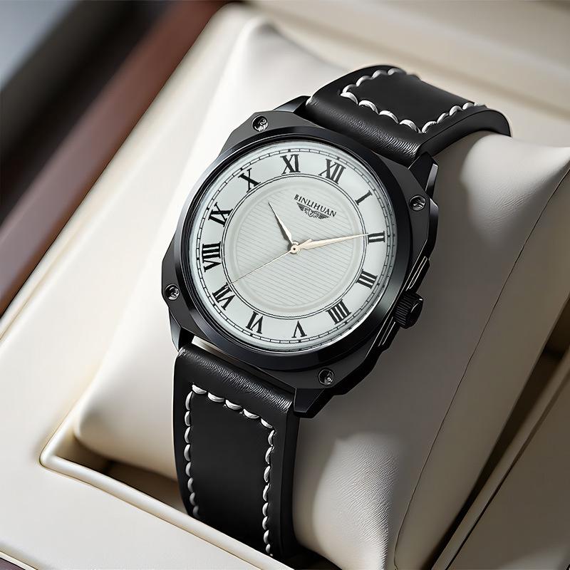 

Мужские часы JYL Повседневные Водонепроницаемые Модные Кожаный ремешок [Men s Black Leather] банан мания