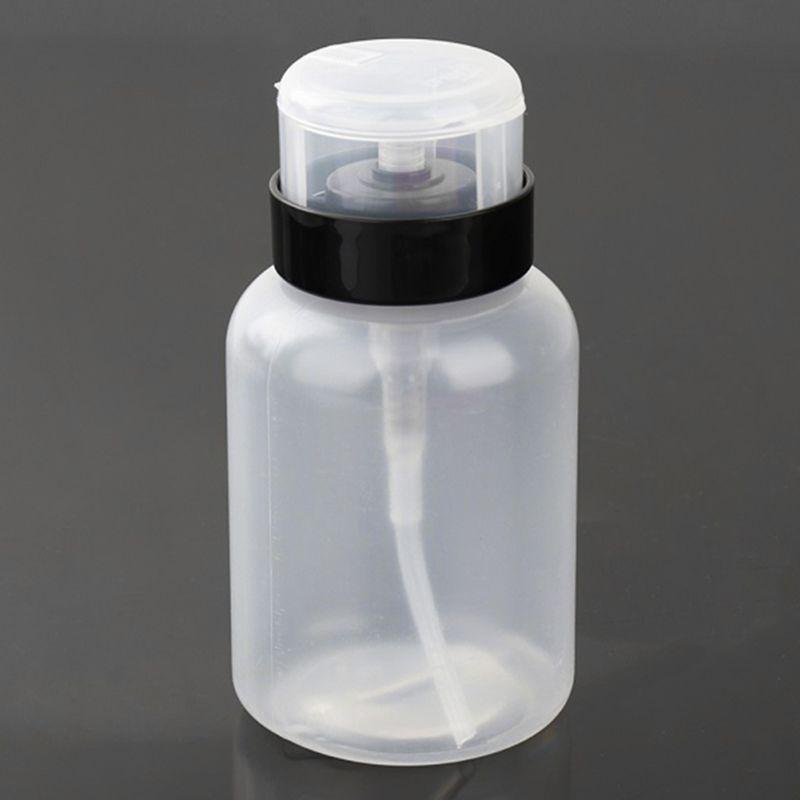 200ml Clear Push Down Empty Bottle Press Pump Dispenser Nail Polish Container