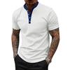 Men's Summer High-Stretch Ribbed Fitness and Casual Fashion Stand-Up Collar Knitted Short-Sleeved Polo Shirt