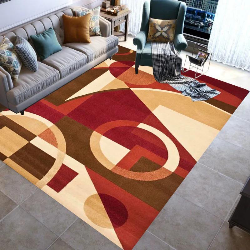 Fashionable Stylish Geometric Lines Washable Modern 3D Printing Carpet Mat Living Room Bedroom Toilets Rugs Area Rug