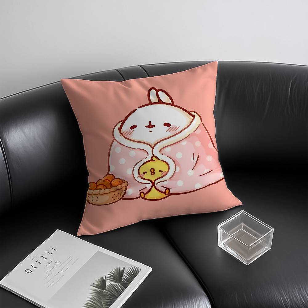 Niedlicher M-Molang Kissenbezug Anti-Hausstaubmilben Unsichtbarer Reißverschluss Sofa Bett