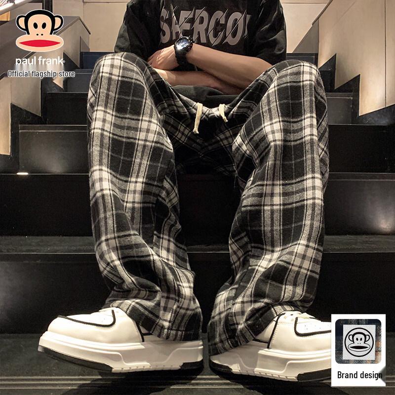 Paul Frank Men s Loose Straight Plaid Casual Pants 2XL