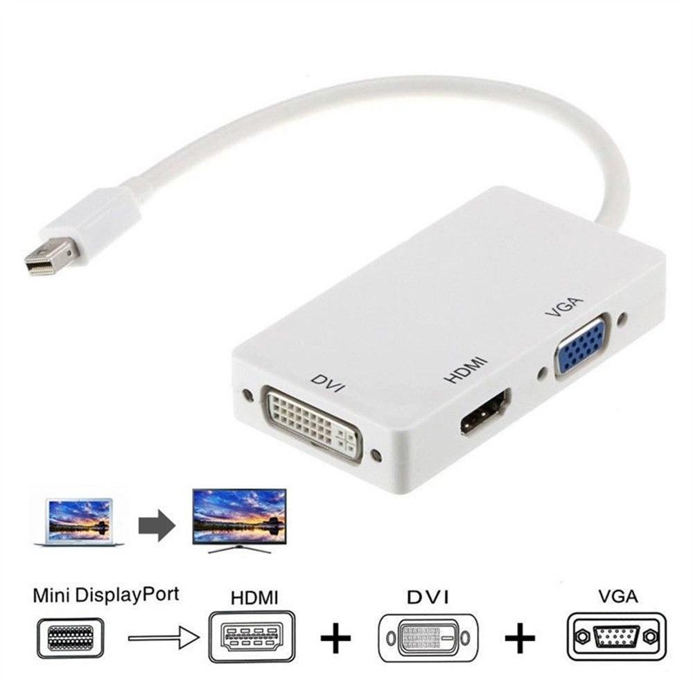 Bolt Mini Thunder Dp To Vga Hdmi Dvi 3in1 Adapter Converter Cable Display Port