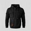 Men's Outdoor Hooded Sweatshirt with Multi Pockets, Long Sleeve Warm Casual Pullover