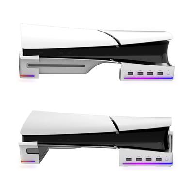 Horizontal Stand For PS5 Slim with 4-Port USB2.0 Hub Base Stand Holder for Playstation 5 Slim Disc&Digital Edition Accessories