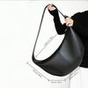 2026 New Women's Black Crescent Bag High Quality PU Leather Minimalist Underarm Shoulder Crossbody Dumpling Bag for Daily Use