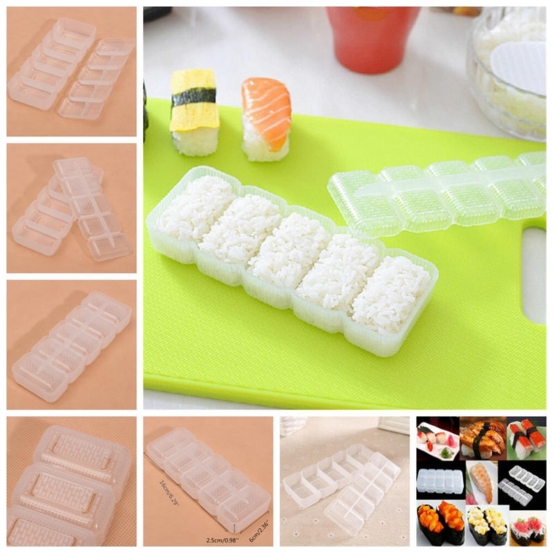 Japan Nigiri Sushi Mold Rice Ball 5 Rolls Maker Non Stick Press Bento Tools