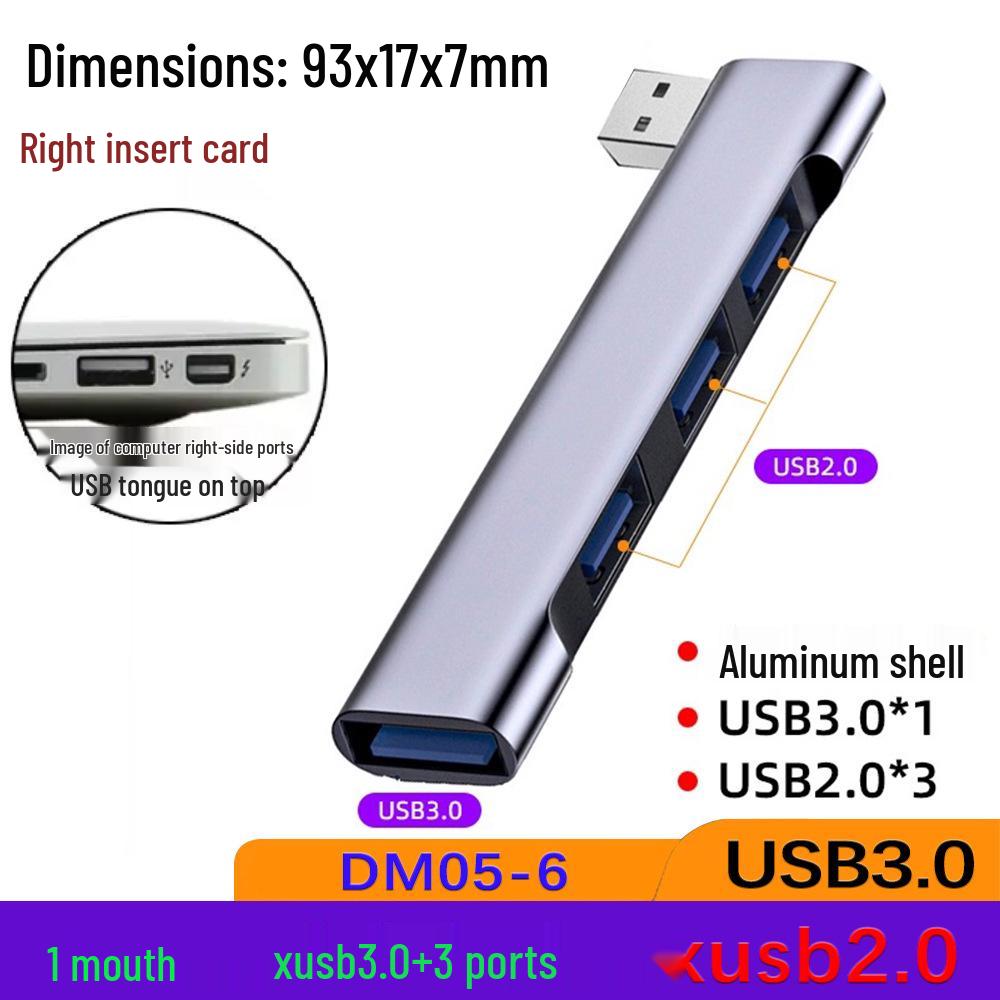 DM05 USB-C Docking Station with Side-Plug, USB 3.0 Hub, and SD/TF Card Reader