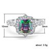 Huitan Exquisite Flower Shape Ring Woman with Multi-colored Cubic Zirconia Unique Bride Wedding Party Finger-ring Trendy Zircon