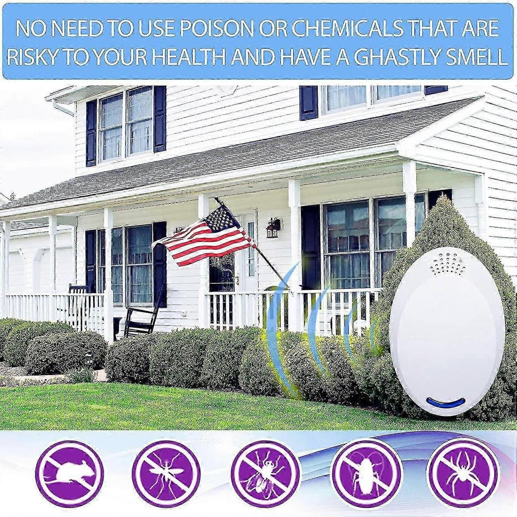 2-Pack Ultrasonic Pest Repeller - Electronic Plug-In for Rodents/Insects (Mice, Rats, Bats)