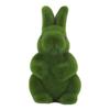 2Pcs Decorative Artificial Grass Bunny Figure Flocking Moss Rabbit Statue Easter & Spring Atmosphere Decor for Home Garden Patio