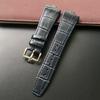 25mm * 8mm Genuine Leather Cowhide Watchband Replacement for Vacheron Constantin Overseas Calfskin Black Blue Brown VC Strap Men